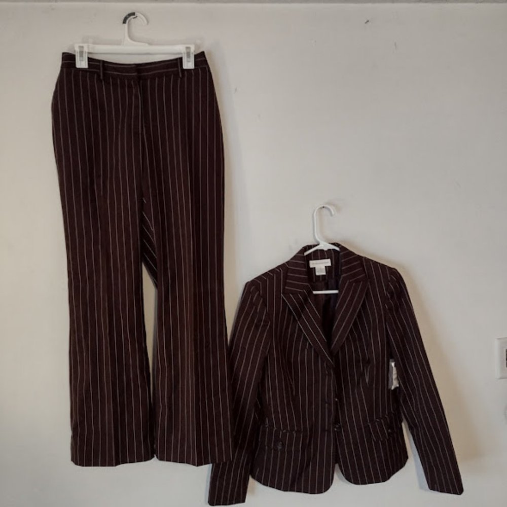 Brown Pinstripe Women's Suit